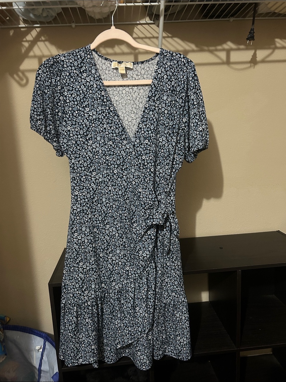 Michael Kors Navy Floral Wrap Dress